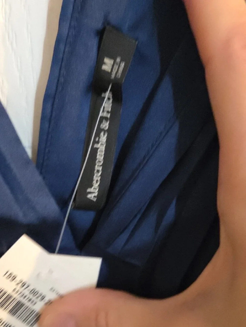 Abercrombie & Fitch Navy Pleated V-Neck Maxi Dress